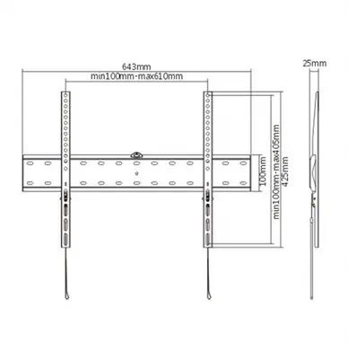 Gembird WM-70F-01 Fixed TV Wall Mount 37”-70” Black – 2. kép