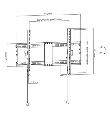 Gembird WM-80T-01 Tilt TV Wall Mount 37"-80" Black – 2. kép