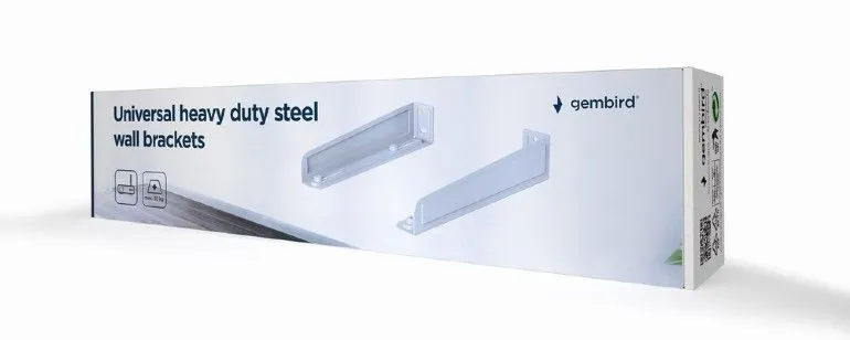 Gembird WM-U35-01-W Universal Heavy Duty Steel Wall Brackets White – 5. kép