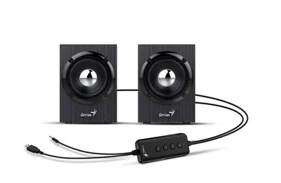 Genius SP-HF385BT Bluetooth Speaker Wood Black Gray