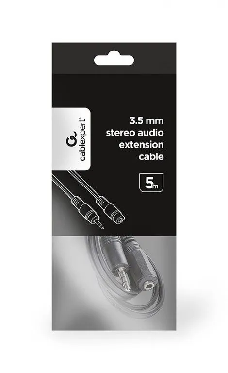 Gembird CCA-421S-5M audio cable JACK 3.5mm M/JACK 3.5mm F 5m Black – 4. kép
