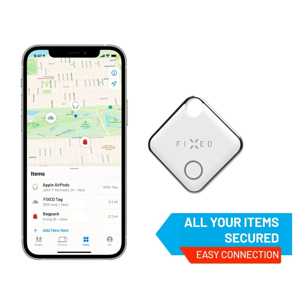 FIXED Intelligens nyomkövető iOS "Find My" támogatással, fehér – 3. kép
