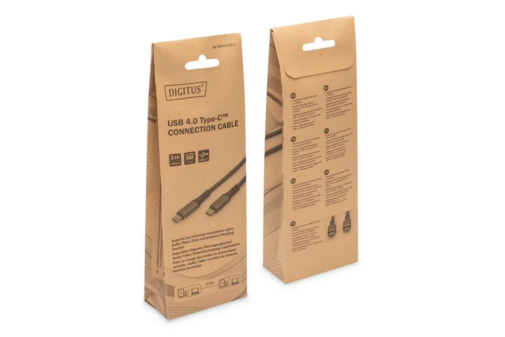 Digitus USB 4.0 Type-C connection cable 3m Black – 7. kép