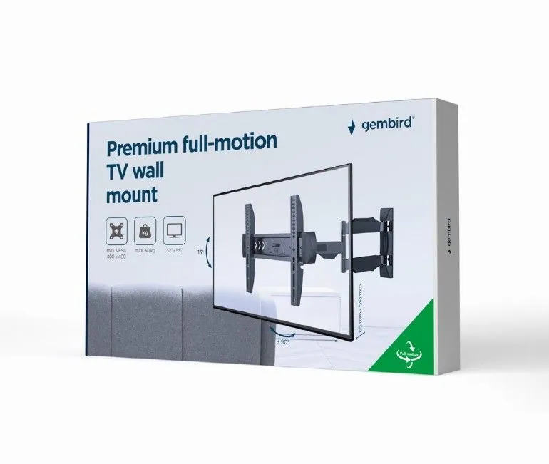 Gembird WM-55ST-02 Premium full-motion TV wall mount 32”-55” Black – 8. kép