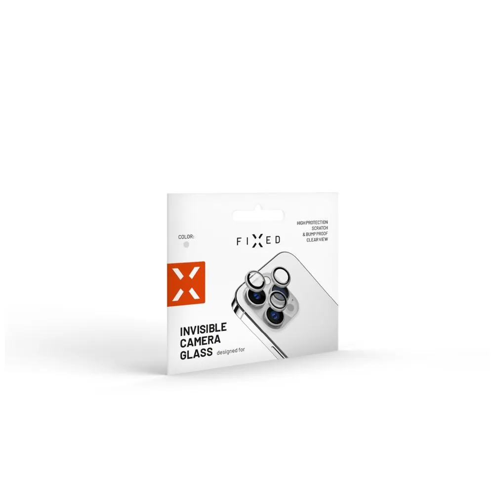 FIXED edzett üveg kamera lencsevédő iPhone 15Pro/15 Pro Max-hoz, ezüst – 4. kép