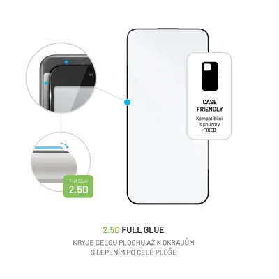 FIXED teljes képernyővédő edzett üvegből, 2.5D technológia, iPhone 15Pro Max-hoz, fekete – 2. kép