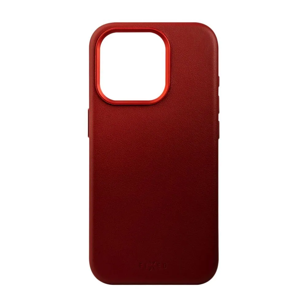 FIXED MagLeather valódi bőrtok, MagSafe támogatással iPhone 15 Pro Max-hoz, piros – 4. kép