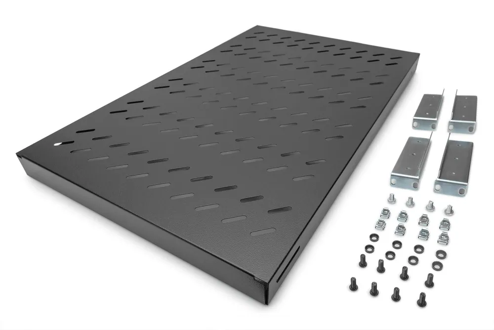 Digitus 1U fixed shelf for 1000mm depth racks 44x482x700mm adjust. 700-900mm depth Black – 6. kép