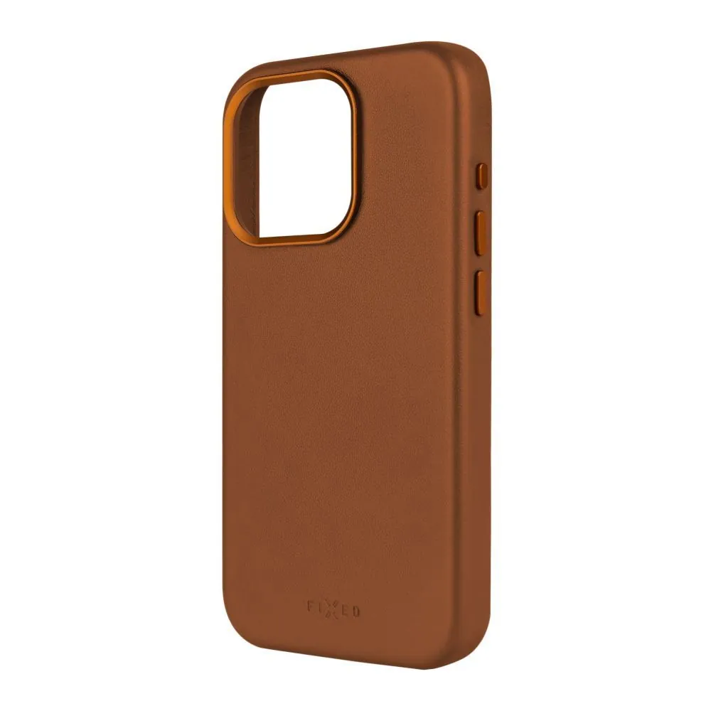 FIXED MagLeather valódi bőrtok, MagSafe támogatással iPhone 15 Plus-hoz, barna – 6. kép