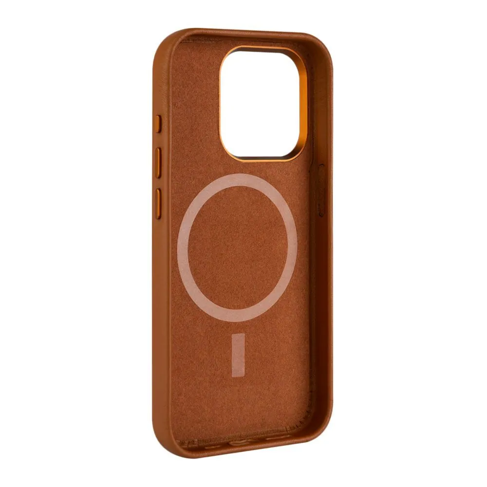 FIXED MagLeather valódi bőrtok, MagSafe támogatással iPhone 15 Plus-hoz, barna – 7. kép
