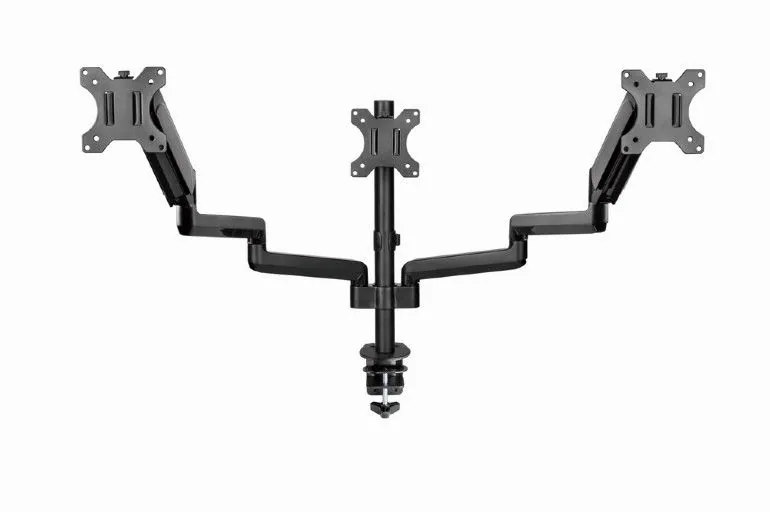 Gembird MA-DA3-01 Desk mounted adjustable mounting arm for 3 monitors full-motion 17"-27" Black – 3. kép
