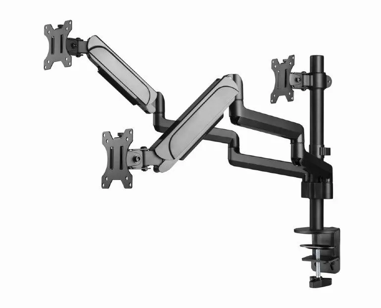Gembird MA-DA3-01 Desk mounted adjustable mounting arm for 3 monitors full-motion 17"-27" Black – 4. kép