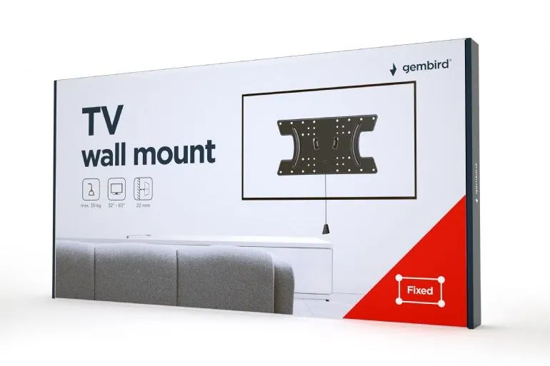 Gembird WM-65F-03 TV wall mount (fixed) 32”-65” Black – 5. kép