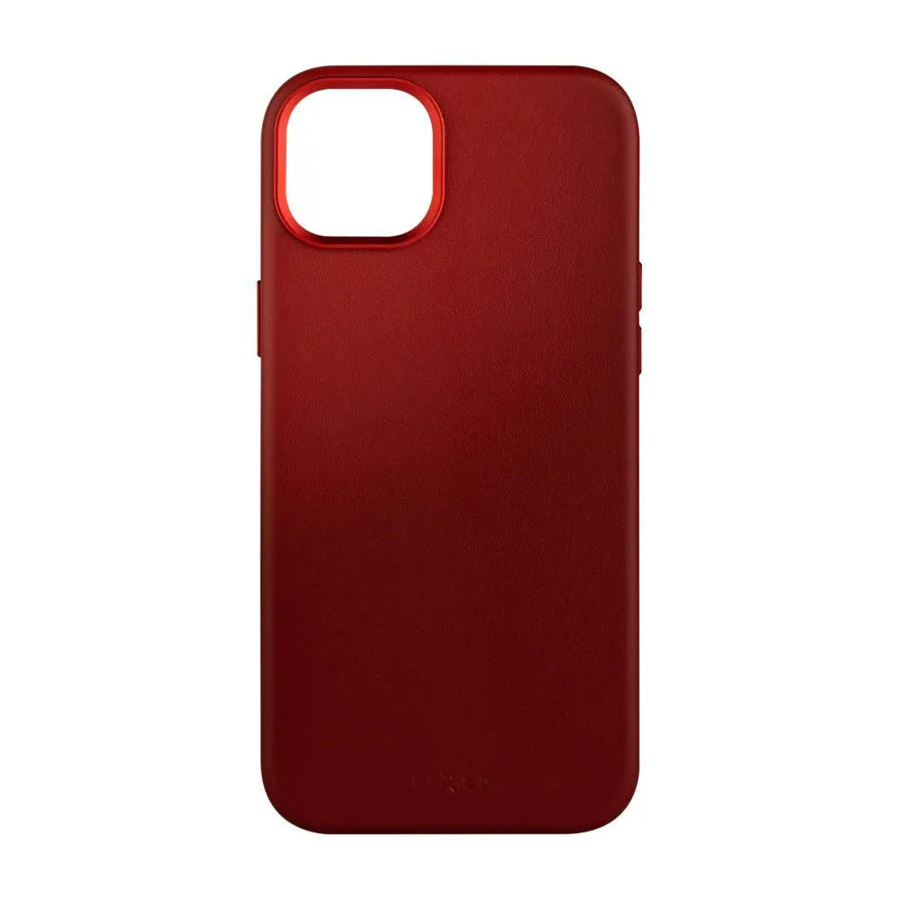 FIXED MagLeather valódi bőrtok, MagSafe támogatással iPhone 15 Plus-hoz, piros – 4. kép