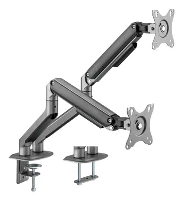 Gembird MA-DA2-05 Desk mounted adjustable double monitor arm 17"-32" Space Grey – 2. kép