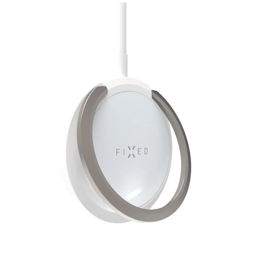 FIXED MagPad vezeték nélküli töltő, MagSafe támogatás, beépített fém állvány, fehér – 2. kép