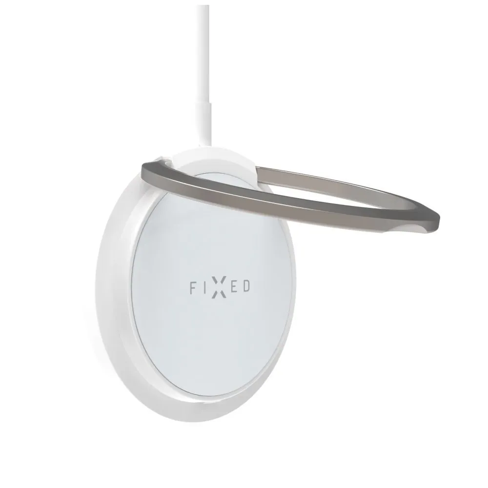 FIXED MagPad vezeték nélküli töltő, MagSafe támogatás, beépített fém állvány, fehér – 3. kép