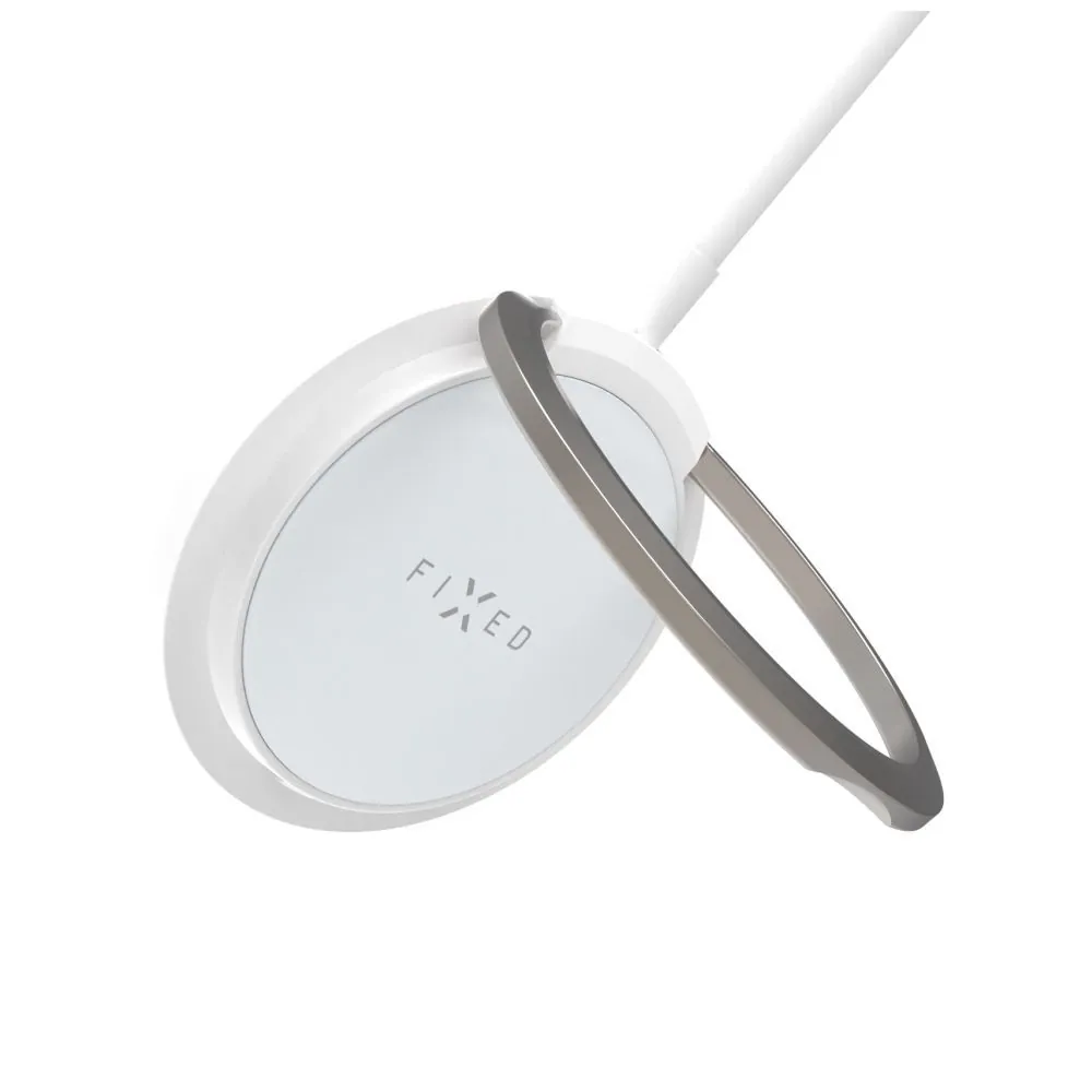 FIXED MagPad vezeték nélküli töltő, MagSafe támogatás, beépített fém állvány, fehér – 4. kép