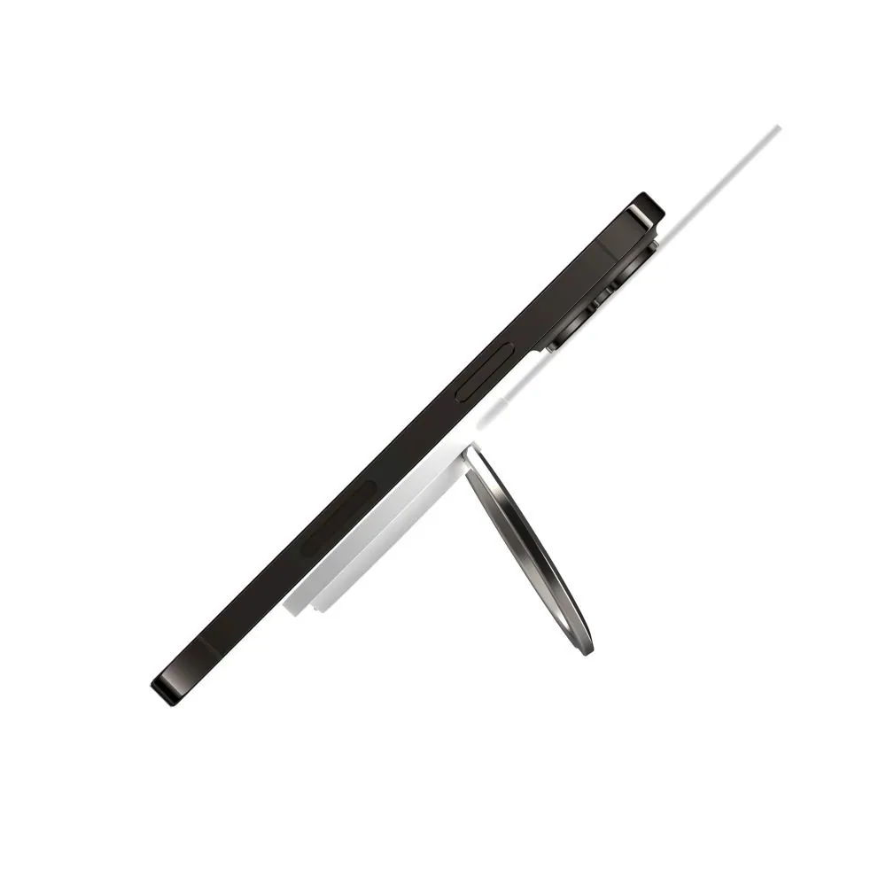 FIXED MagPad vezeték nélküli töltő, MagSafe támogatás, beépített fém állvány, fehér – 6. kép