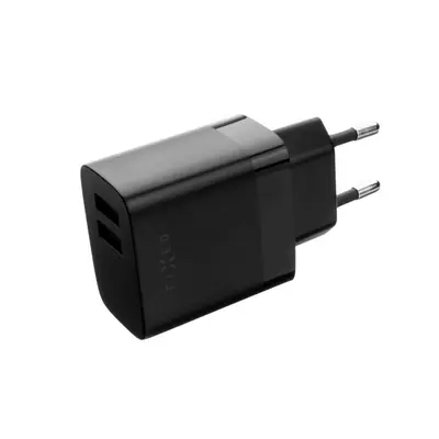 FIXED hálózati töltő 2*USB-A kimenet, 17W, fekete – 2. kép