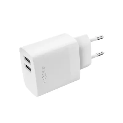 FIXED hálózati töltő, 2*USB-A kimenet, 17W, fehér – 2. kép