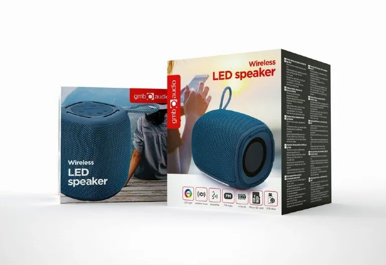 Gembird SPK-BT-LED-03-B Bluetooth Speaker Blue – 8. kép