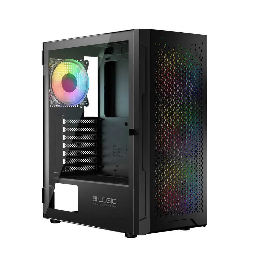 Logic Aramis ARGB Midi Tempered Glass Black – 10. kép
