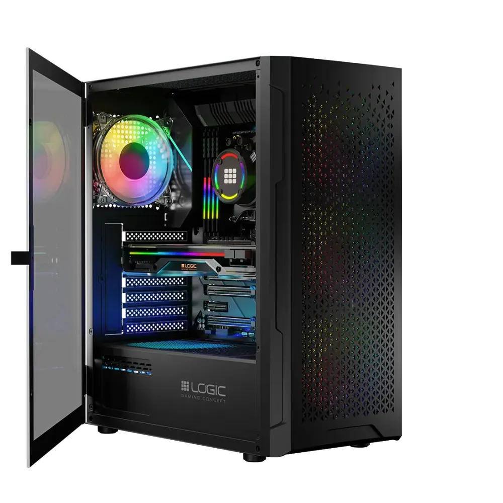 Logic Aramis ARGB Midi Tempered Glass Black – 2. kép
