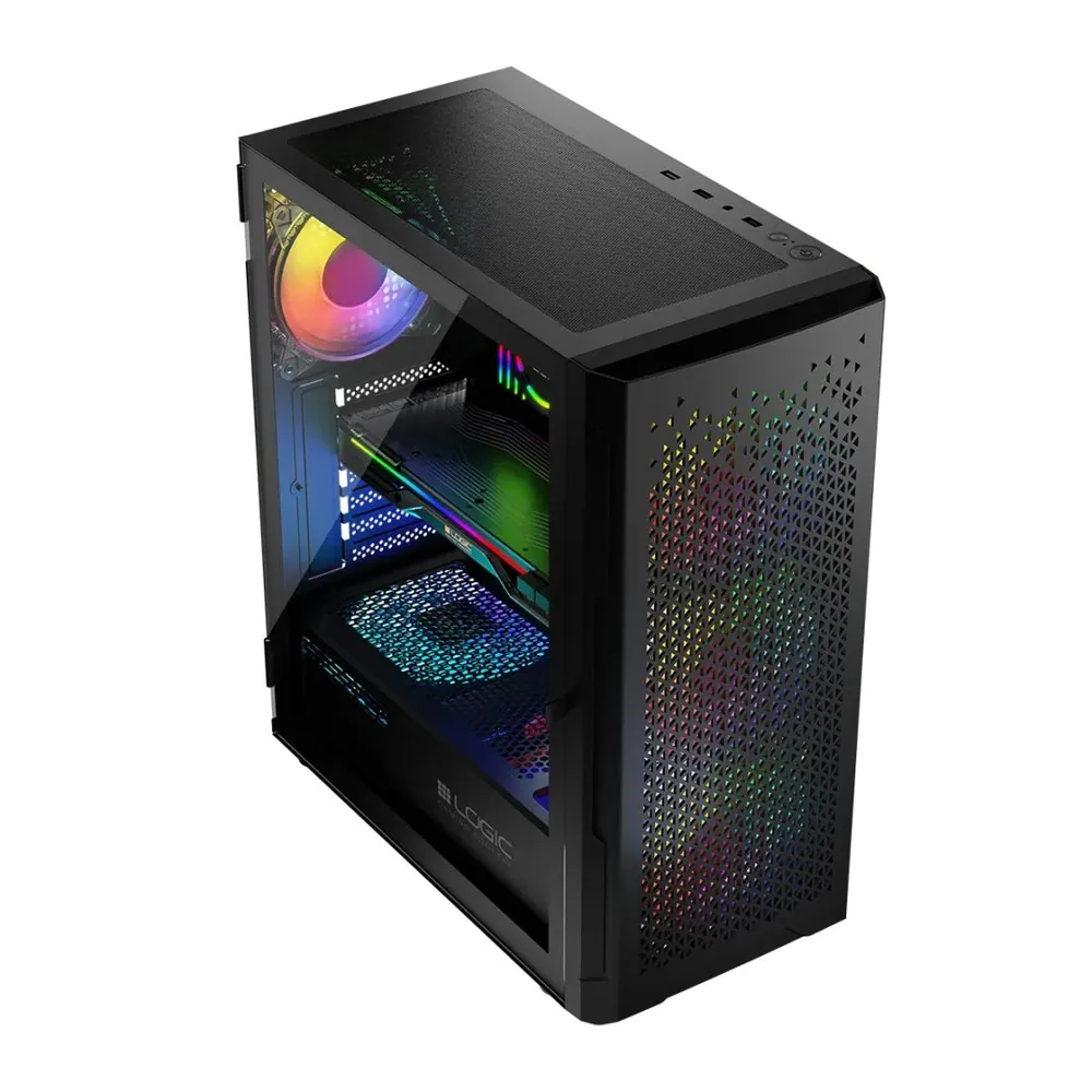 Logic Aramis ARGB Midi Tempered Glass Black – 3. kép