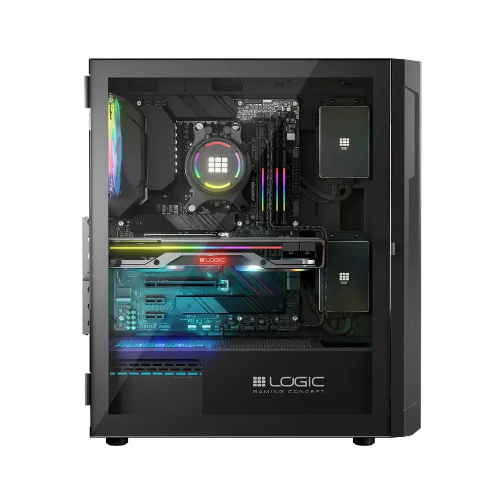 Logic Aramis ARGB Midi Tempered Glass Black – 4. kép