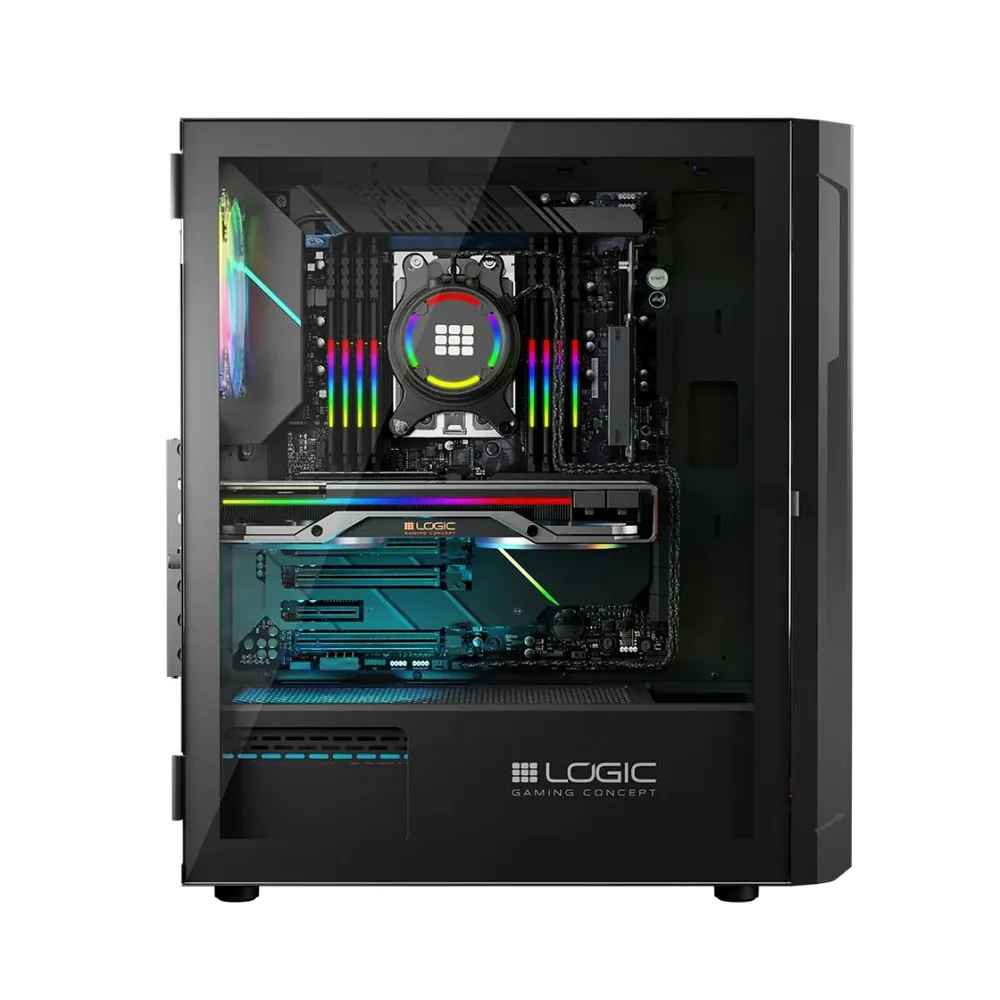 Logic Aramis ARGB Midi Tempered Glass Black – 5. kép