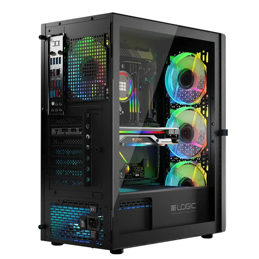 Logic Aramis ARGB Midi Tempered Glass Black – 6. kép