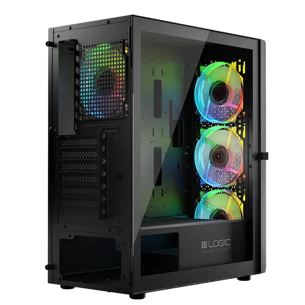 Logic Aramis ARGB Midi Tempered Glass Black – 7. kép
