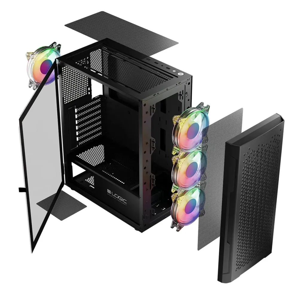Logic Aramis ARGB Midi Tempered Glass Black – 8. kép