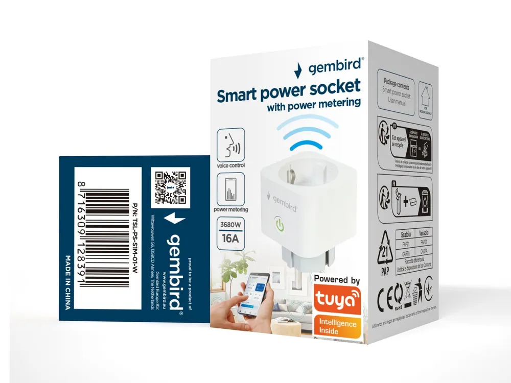Gembird Smart Power Socket with Power Metering White – 6. kép
