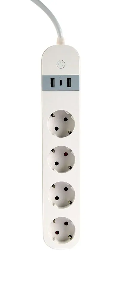Gembird Smart power strip with USB charger 4 sockets White – 3. kép