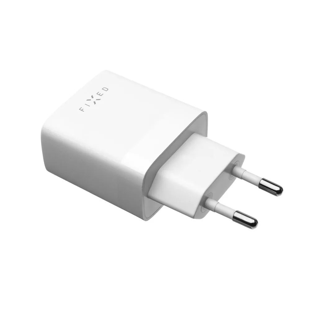 FIXED hálózati töltő, 2*USB-A kimenet, 17W + USB/USB-C kábel, fehér – 3. kép