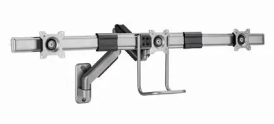 Gembird MA-WA3-01 Wall mounted adjustable monitor arm for 3 monitors 17"-27" Black – 2. kép