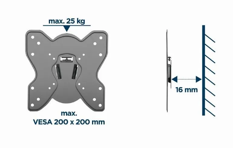 Gembird WM-42F-03 TV Wall Mount 23"-42" Black – 6. kép