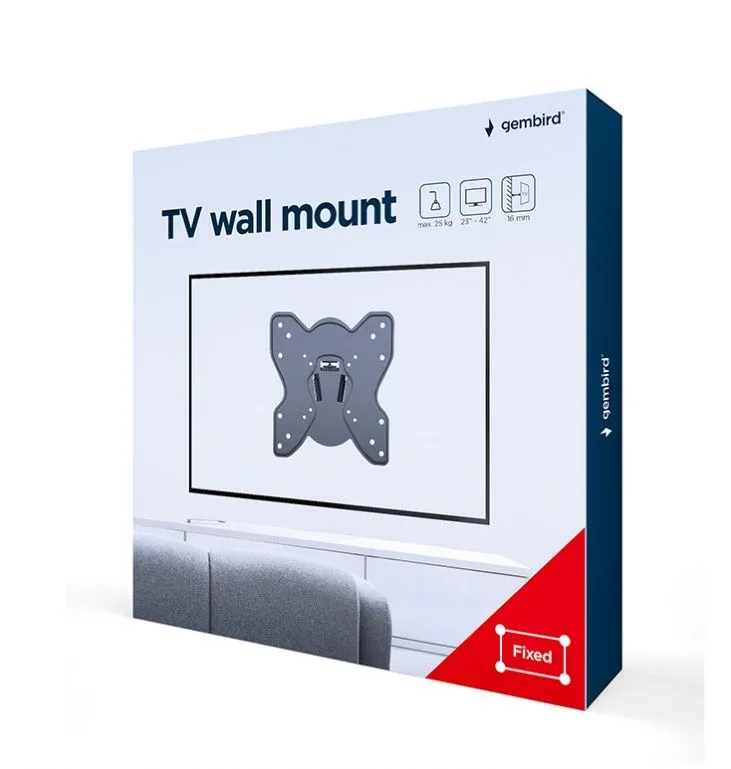 Gembird WM-42F-03 TV Wall Mount 23"-42" Black – 8. kép