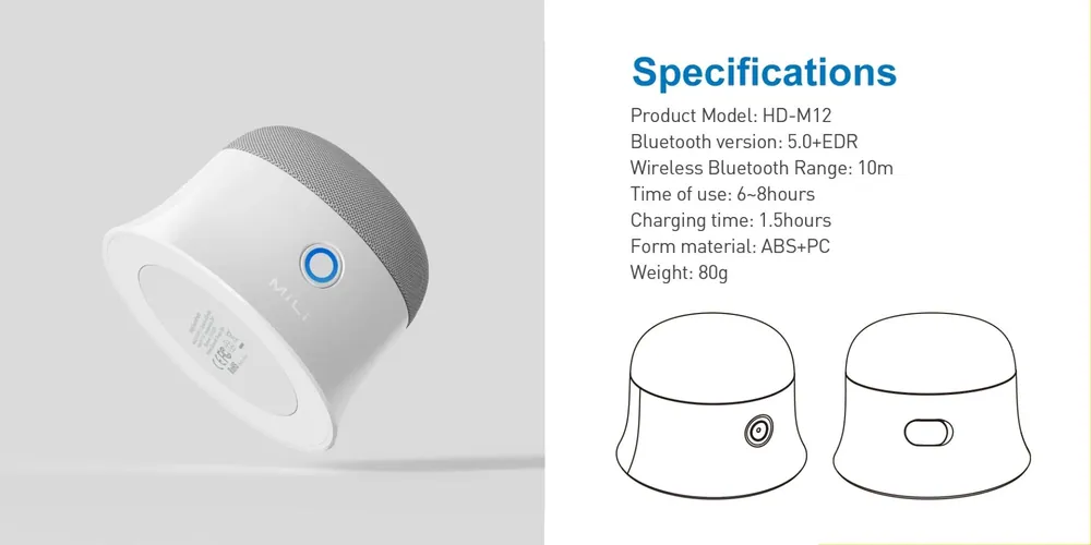 ultron Mag Soundmate Magnetic BT Speaker (1db) White – 6. kép