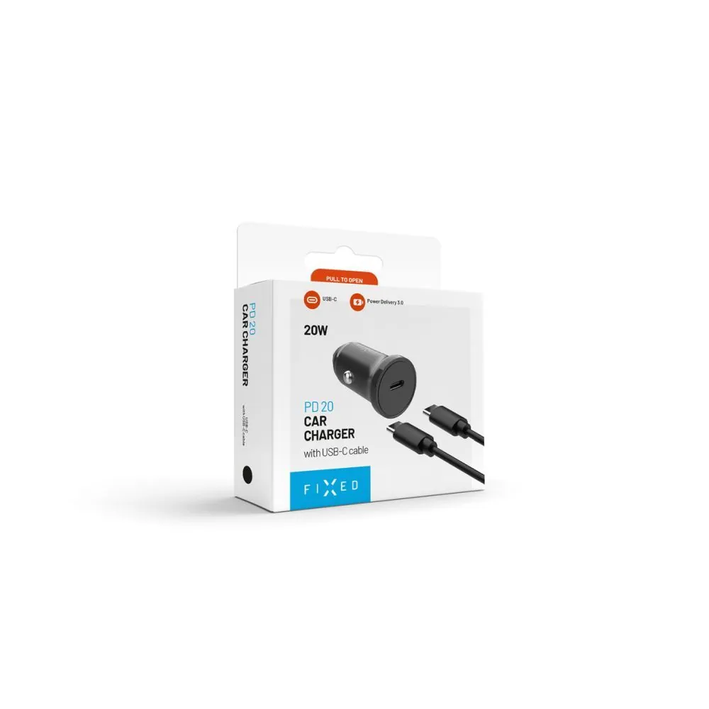 FIXED USB-C 12/24V-os autós töltő, 20W, PD3.0, 1 m USB-C kábellel, fekete – 10. kép