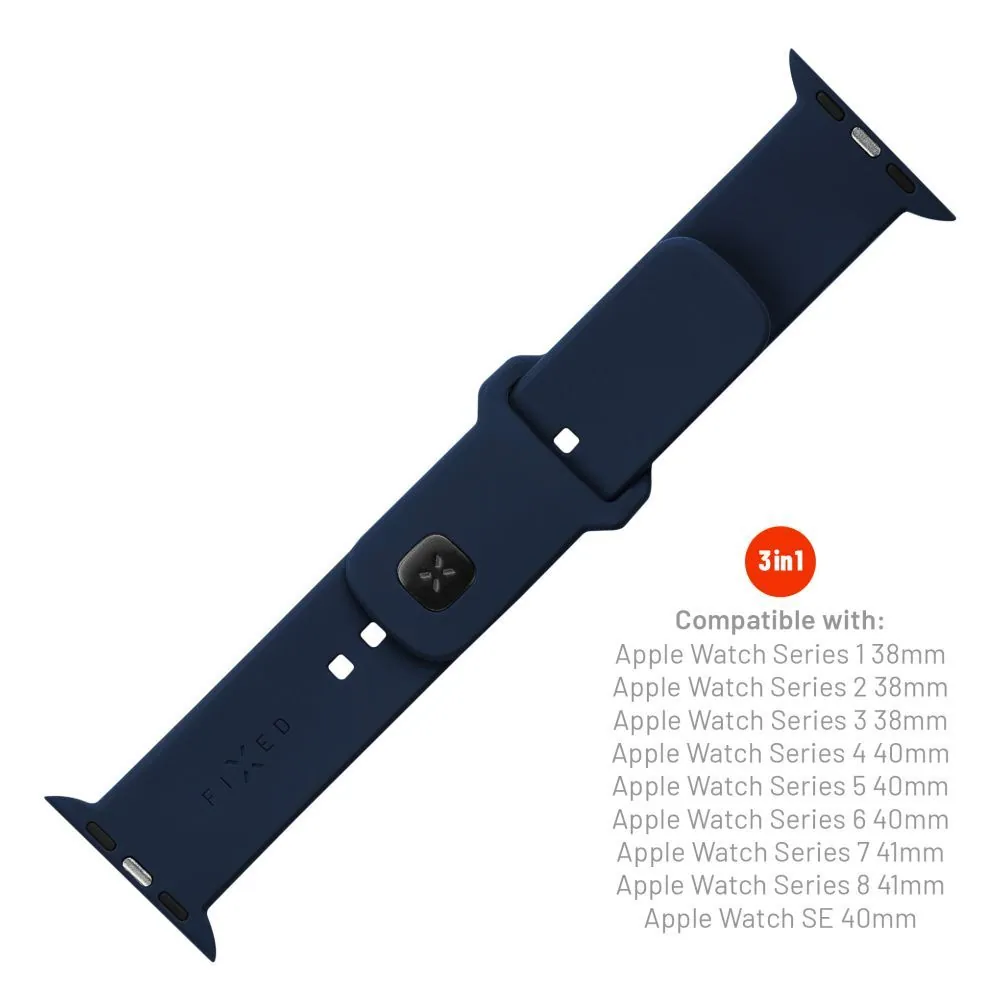 FIXED szilikon sportos óraszíj Apple Watch 38/40/41mm-es okosórákhoz, kék – 4. kép