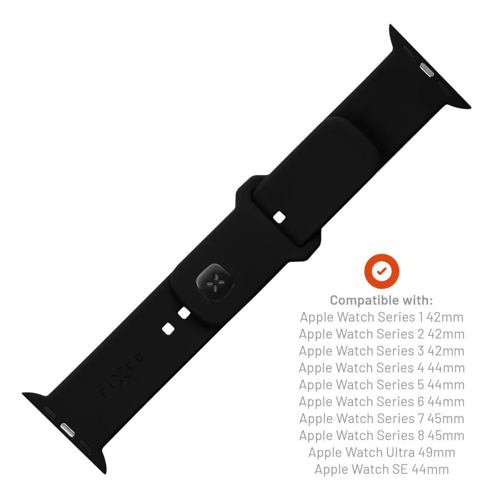 FIXED Sporty szilikon szíj az Apple Watch Ultra 49mm-es okosórákhoz , fekete – 4. kép