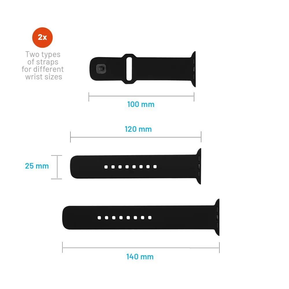 FIXED Sporty szilikon szíj az Apple Watch Ultra 49mm-es okosórákhoz , fekete – 5. kép