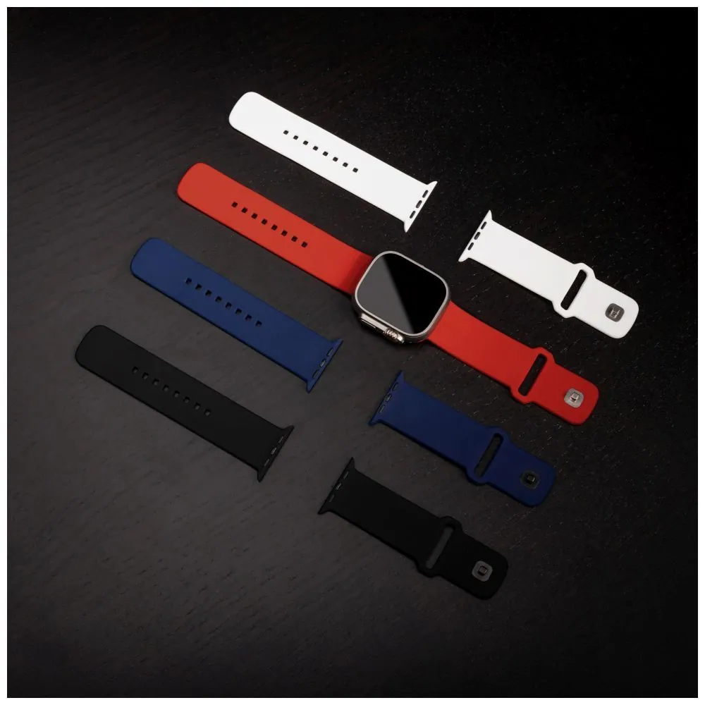 FIXED Sporty szilikon szíj az Apple Watch Ultra 49mm-es okosórákhoz , fekete – 6. kép
