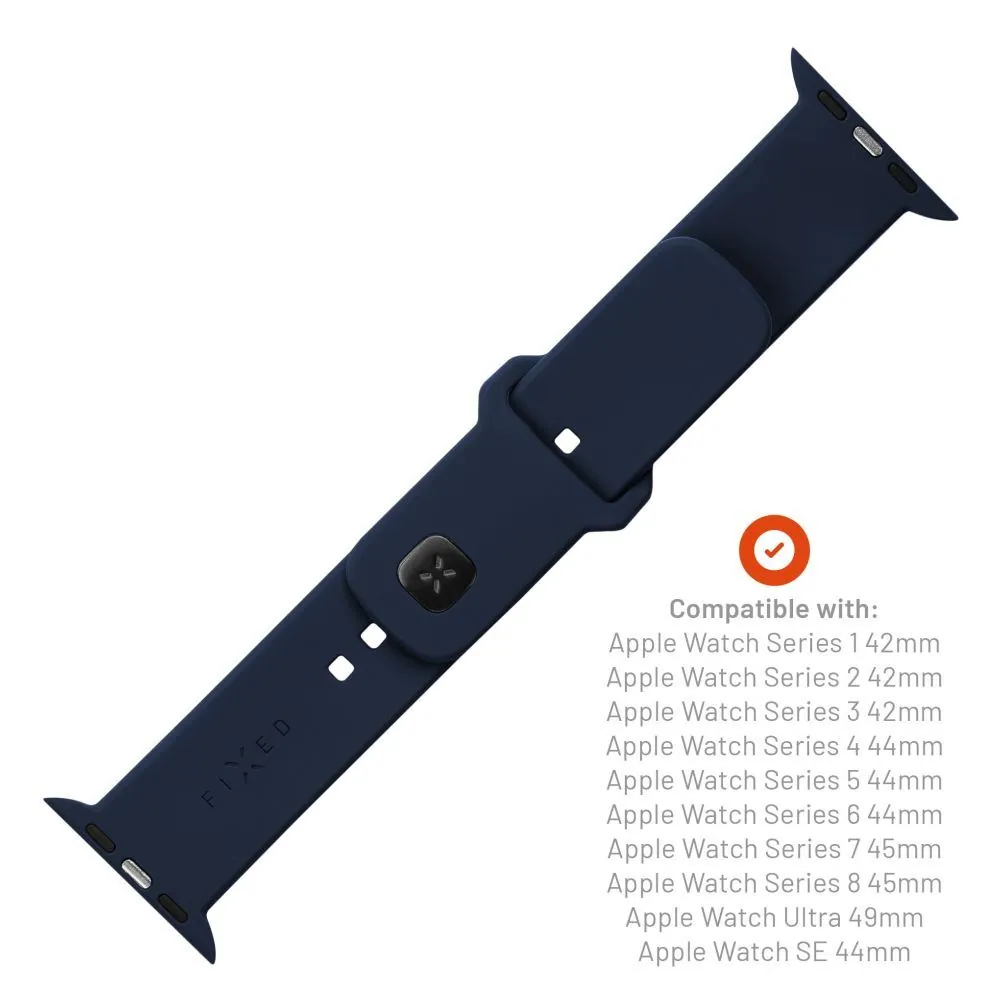 FIXED Sporty szilikon szíj az Apple Watch Ultra 49mm-es okosórákhoz , kék – 4. kép