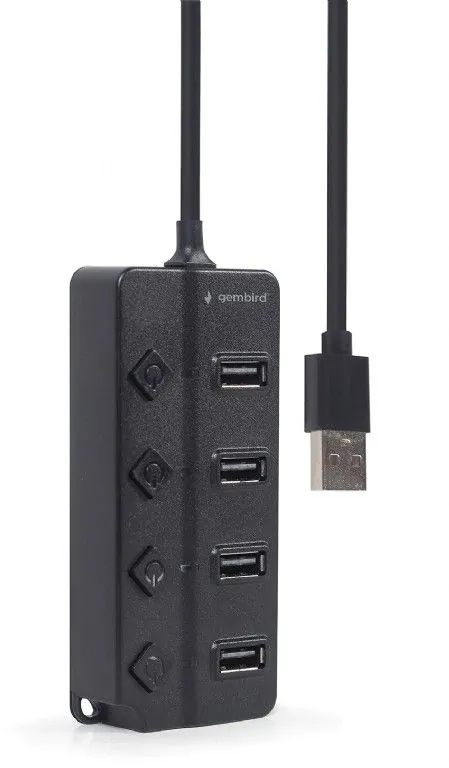 Gembird 4-port USB2.0 HUB with Switches Black – 2. kép