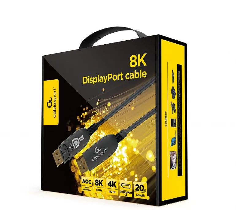 Gembird CC-DP8K-AOC-20M Active Optical (AOC) 8K DisplayPort cable AOC Premium Series 20m Black – 3. kép