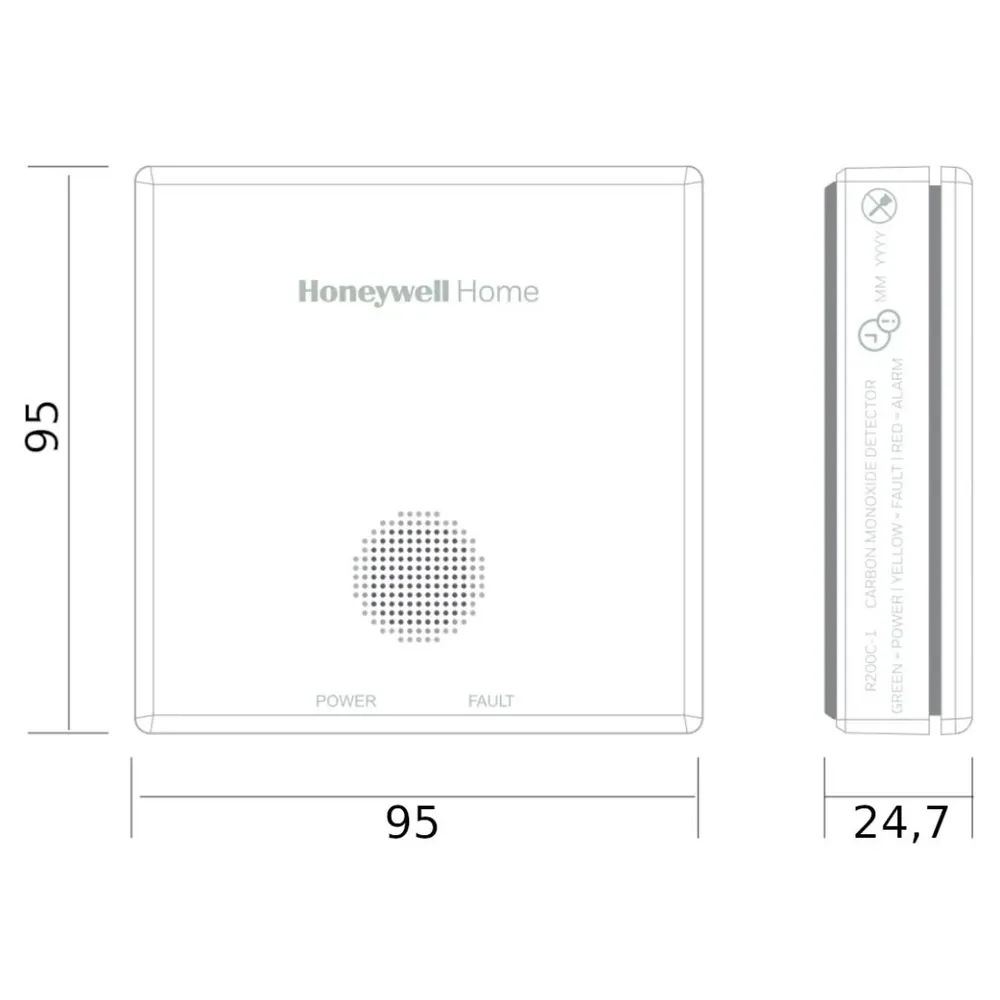 Honeywell Biztonságos otthon csomag - R200C-2 szénmonoxid vészjelző és R200S-2 füstérzékelős tűzjelző – 2. kép